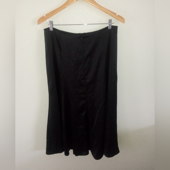 ZARA Black Satin Flare Holiday Midi Skirt | L - Picture 3 of 7